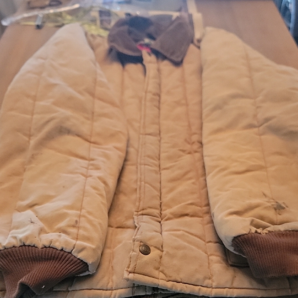 Vintage Quilted Jacket with Brown Accents